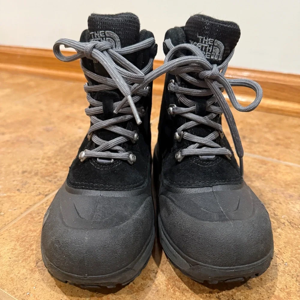 North Face Chilkats Boys‎ Winter Boots Black Waterproof 200g Insulation Size 13